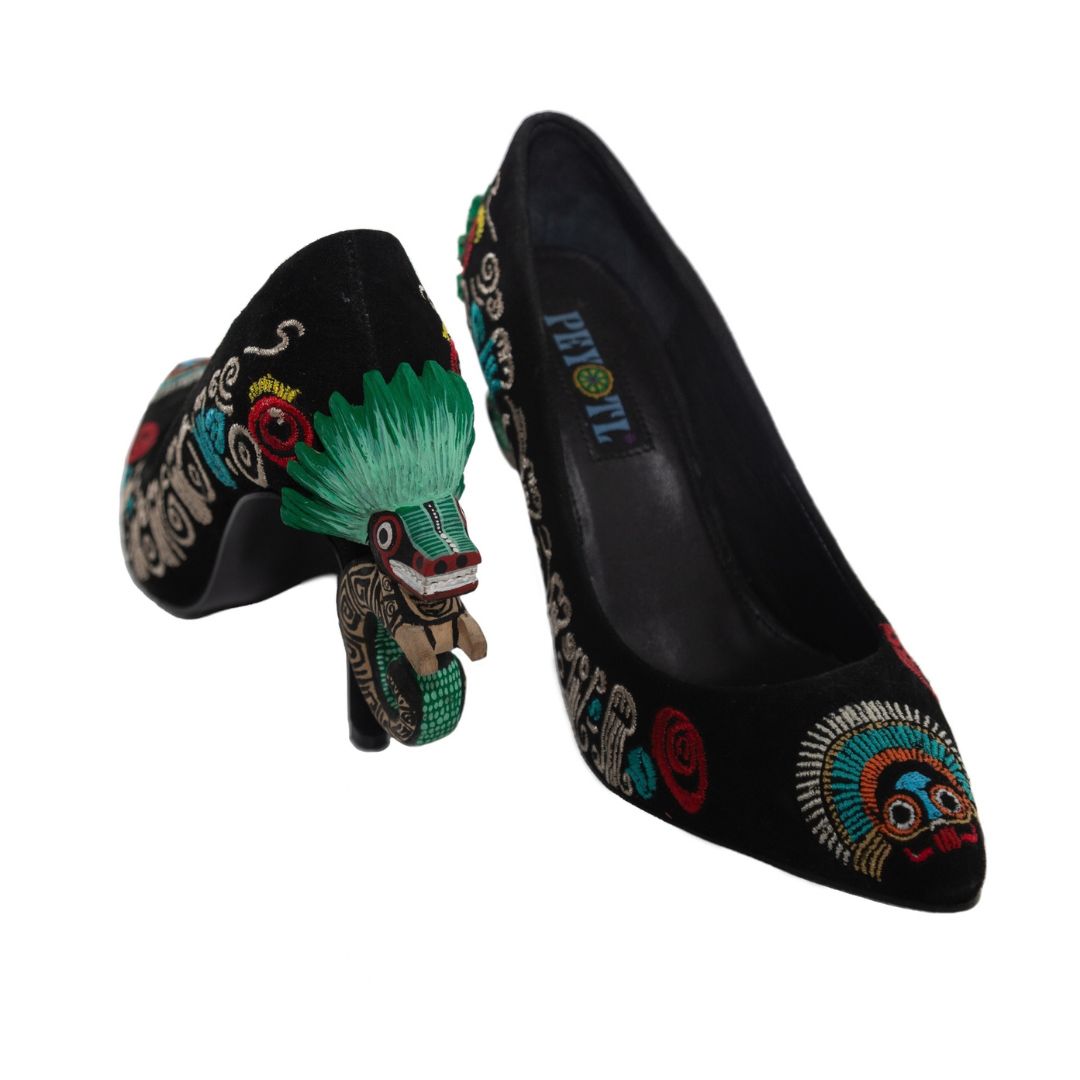 PEYOTL® QUETZALCOATL Negro Pieza Única - Tacones