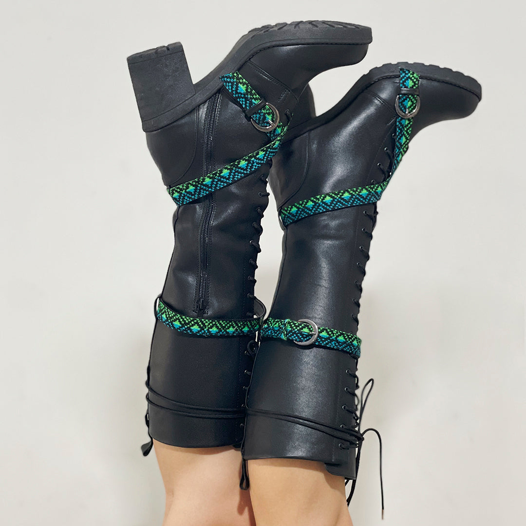 Long hot sale combat boots