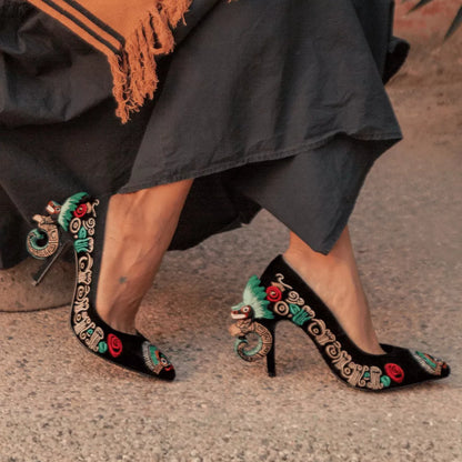 PEYOTL® QUETZALCOATL Negro Pieza Única - Tacones